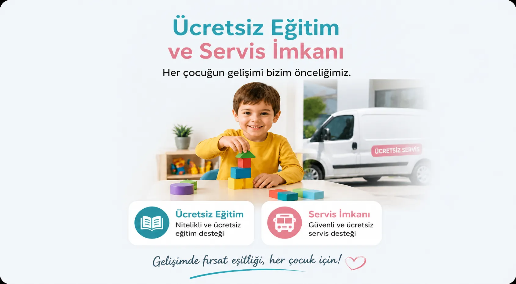 Arya Çocuk Gelişim Ücretsiz Eğitim ve Servis İmkanı